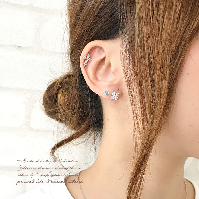 16g14g エッジの効いたdiamond Shapeでクールな女らしさ キュービックジルコニア 軟骨ピアス ヘリックス ボディピアス 1097 シルバー 16g14g エッジの効いたdiamond Shapeでクールな女らしさ キュービックジルコニア 軟骨ピアス ヘリックス ボディピアス 1097 シルバー