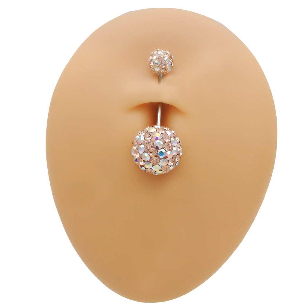 16G ]淡い色使いがお上品極艶パヴェ ラインストーン 大粒ダブル