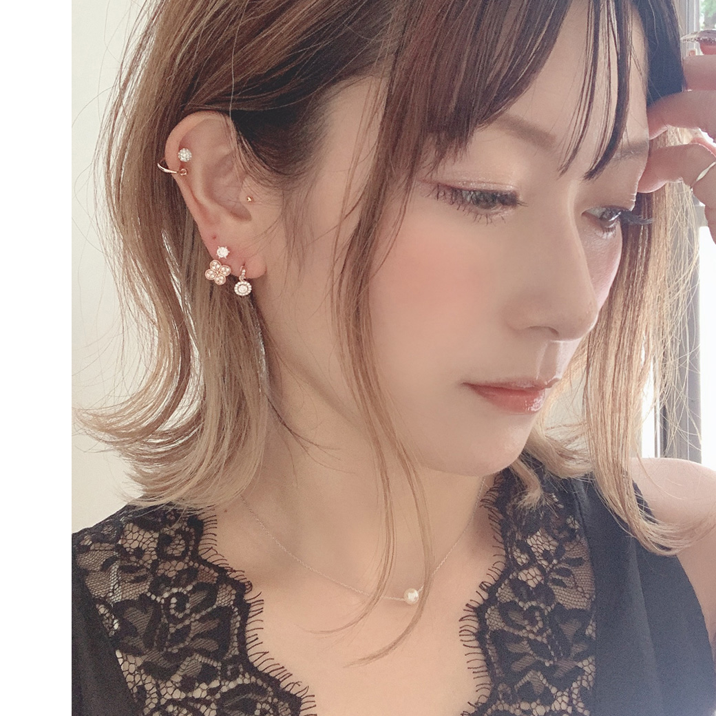 14G16G ］ピンクゴールドスパイラル軟骨ピアスボディピアス/0288
