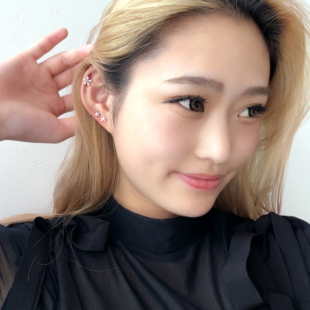 16G ］重ね付けもお任せ♪愛らしいちびちび フラワー ジュエル