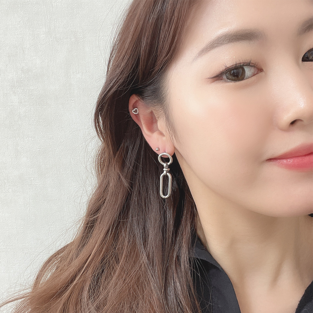 14G 16G］女のコらしさが際立つ♪CZちびオープンハートモチーフ