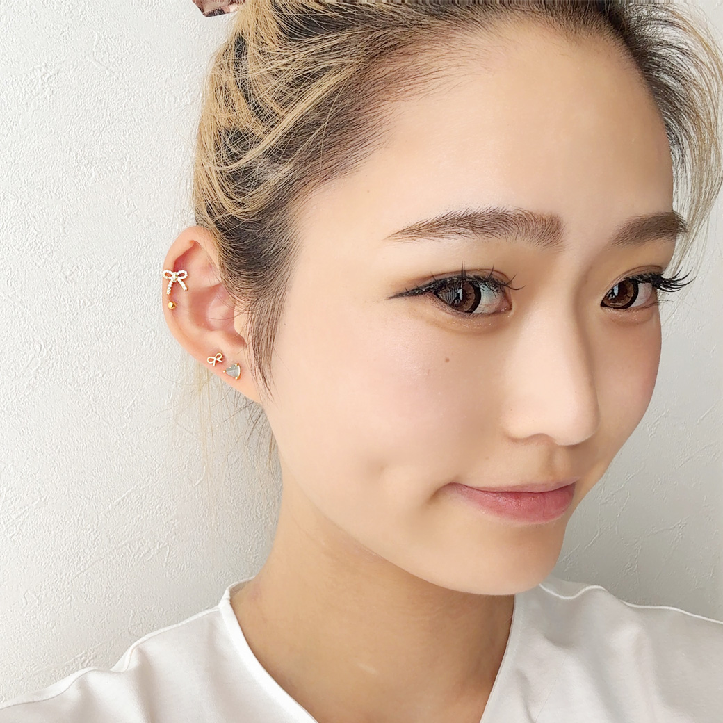 14G 16G ］存在感のある大きさ！ガーリー感たっぷりなリボン ジュエル