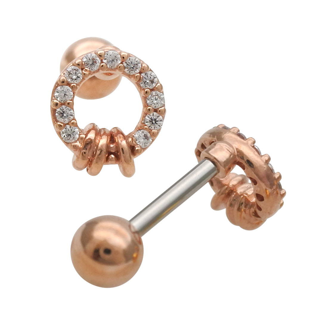 14G 16G ］繊細に輝くキュービックをあしらったサークル デザイン