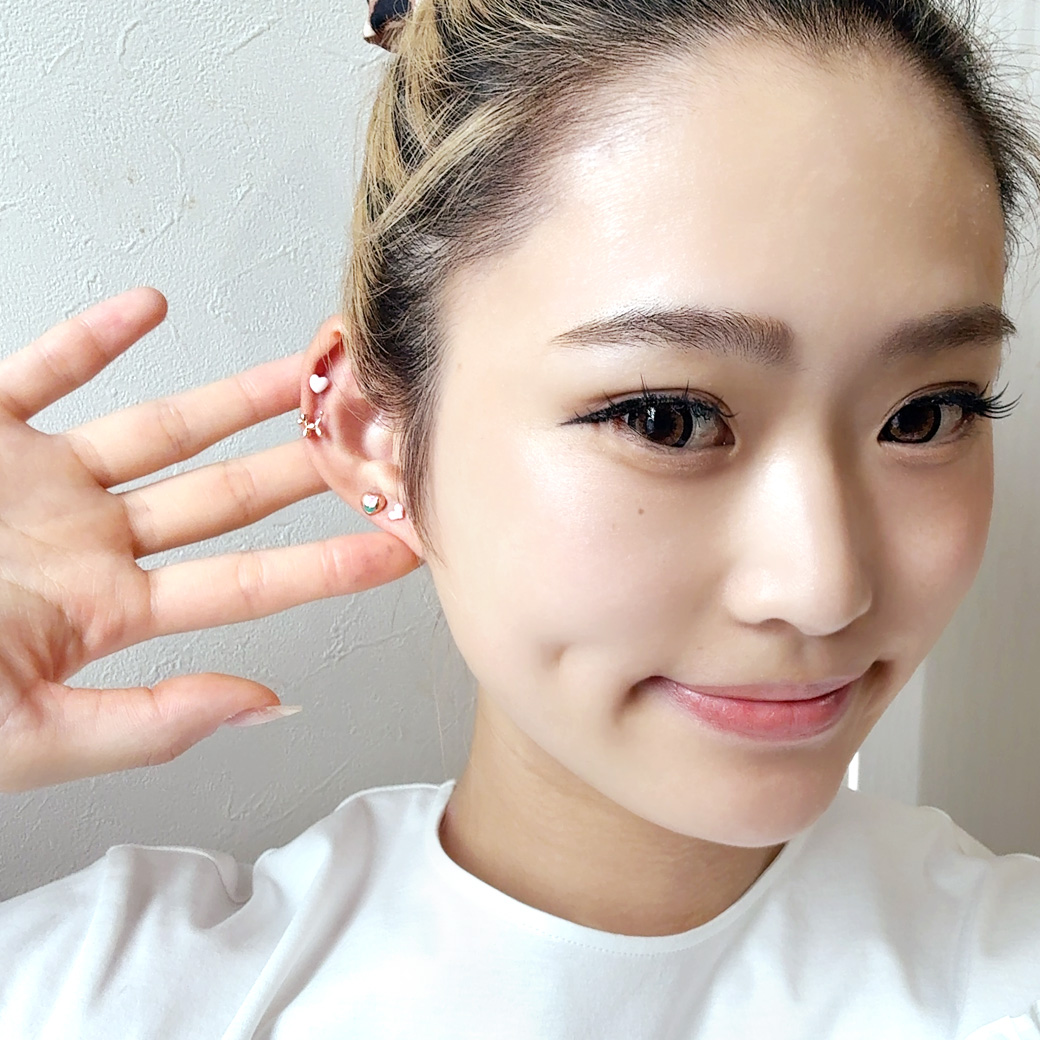 14G 16G ］レトロ感が可愛すぎるコーデの遊び心に♪ぷっくりハート