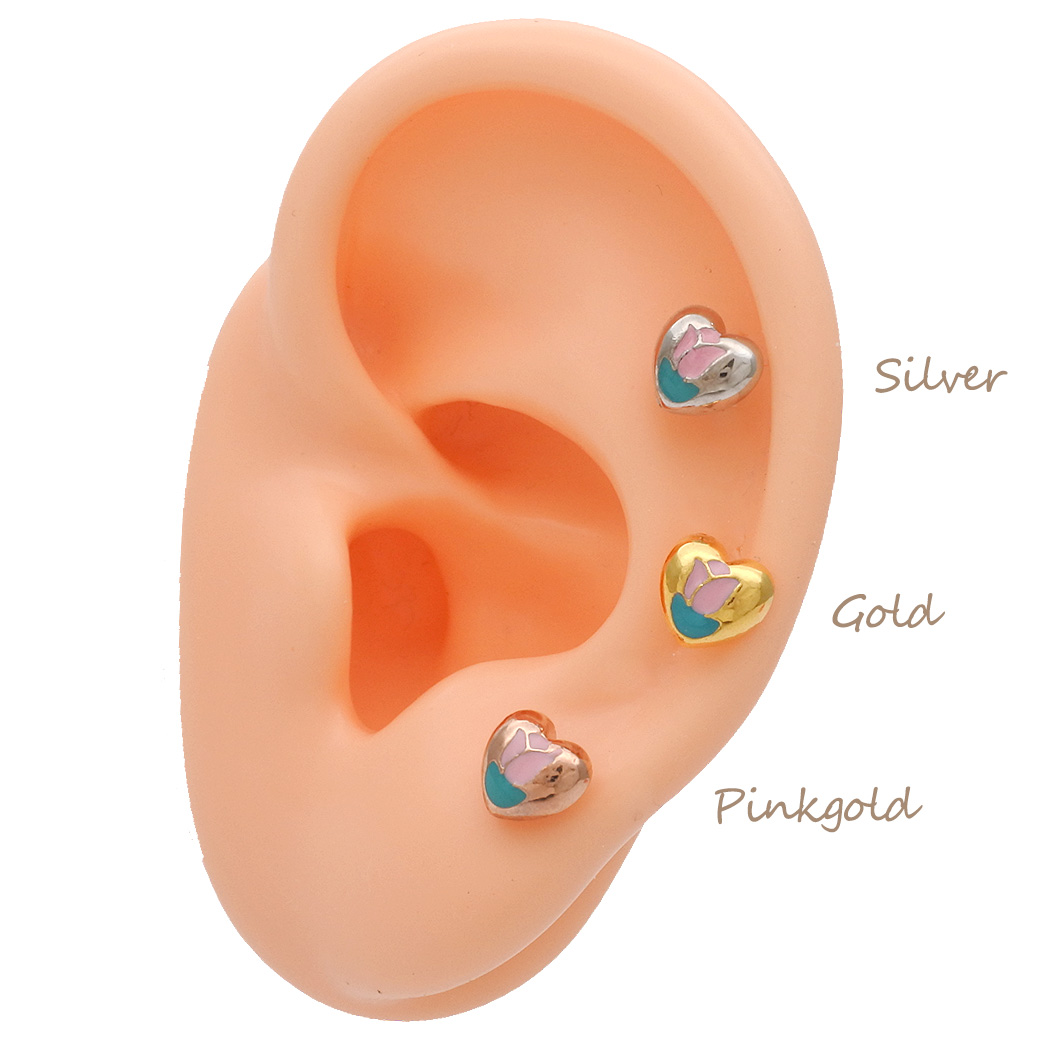 ぷっくりハートタグ♡  No.414 14G 16G ］レトロ感が可愛すぎるコーデの遊び心に♪ぷっくりハート