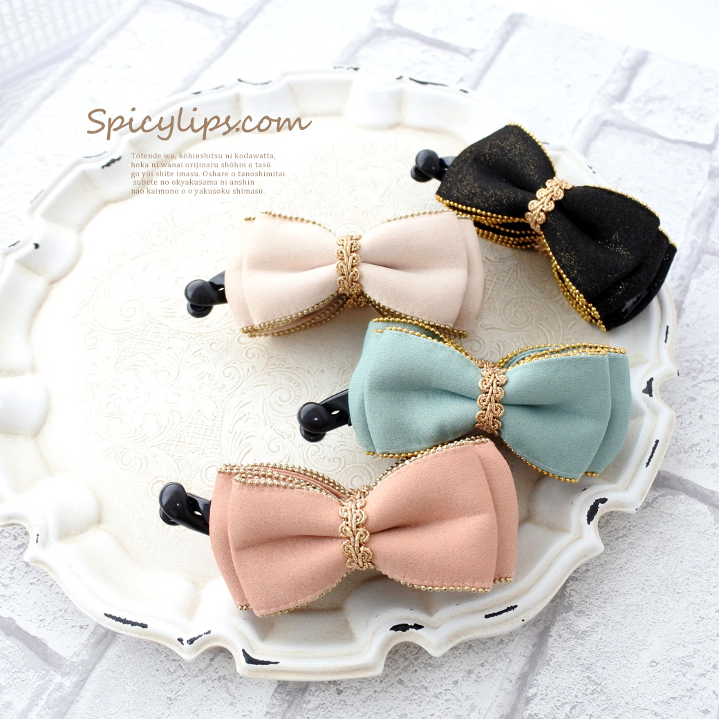 甘さを抑えたラメリボンがポイント♪大人女性にぴったりな、リボン