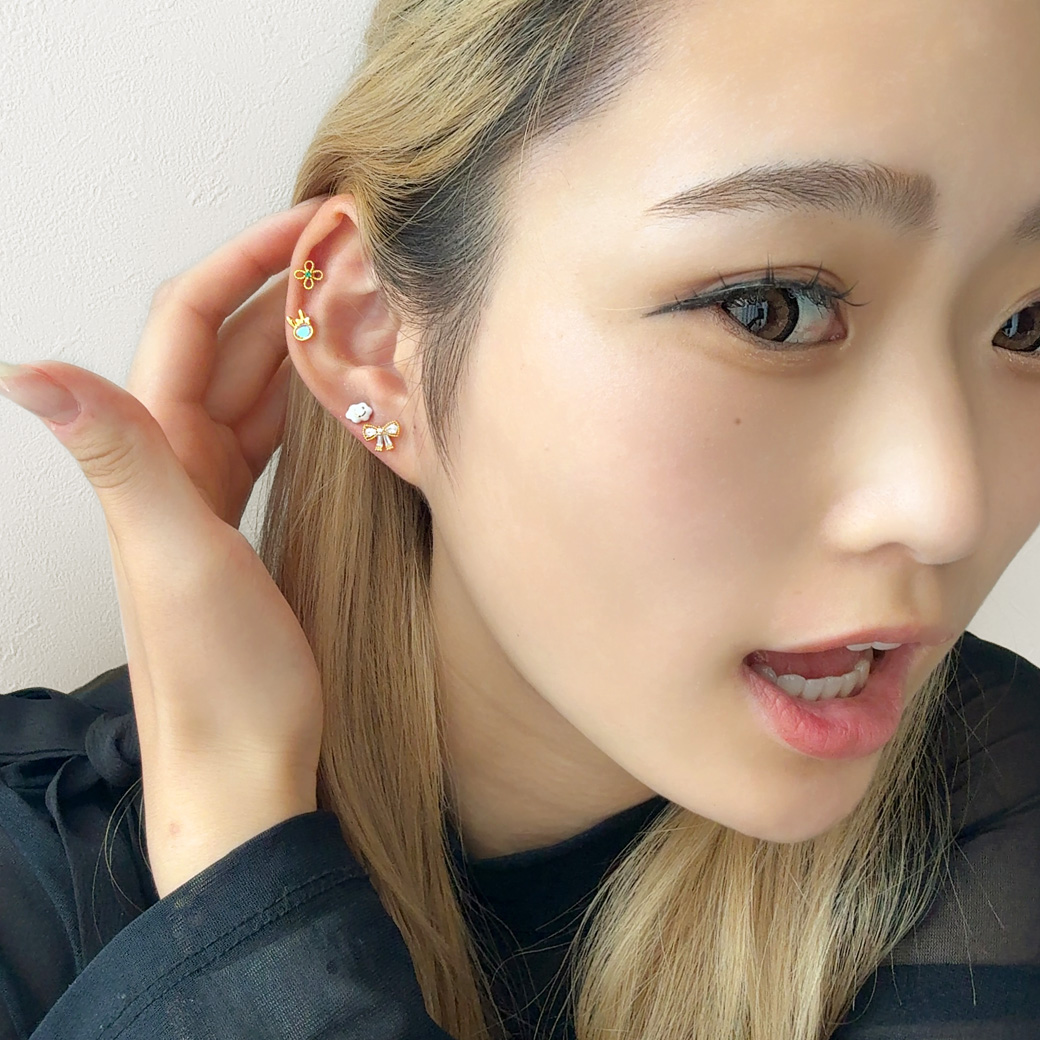 14G 16G ］カジュアルでポップな雰囲気が可愛い スマイル モチーフ